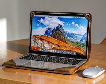 MacBook Tasche aus Leder mit Name,Laptop Fall Geschenk für Papa