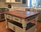 The Livingston Kitchen Island w Walnut Butcher block