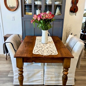 The Petite Farmhouse Table Handmade with Reclaimed Barn Wood with Optional Drawer image 2