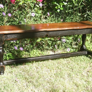The Aberdeen Bench - Handmade Classic Trestle Style Farmhouse Bench Made with Reclaimed Wood