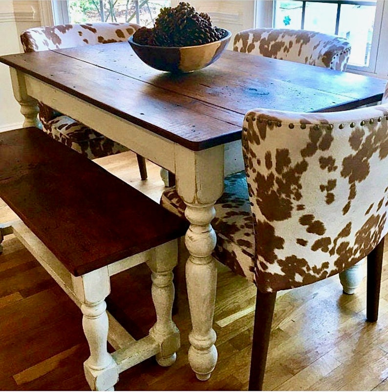 The Petite Farmhouse Table Handmade with Reclaimed Barn Wood with Optional Drawer image 9