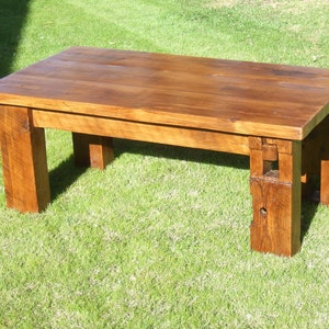 The Bartlett Barn Beam Coffee Table Handmade with Reclaimed Wood by Arcadian Cottage Bild 1