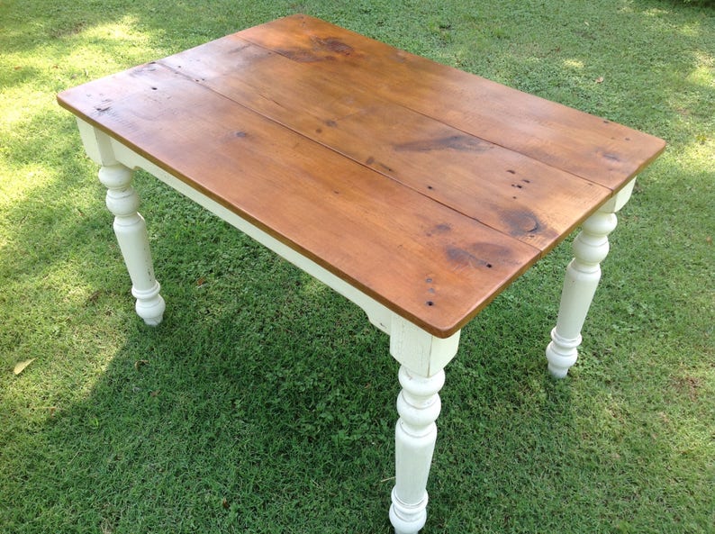The Petite Farmhouse Table Handmade with Reclaimed Barn Wood with Optional Drawer image 8