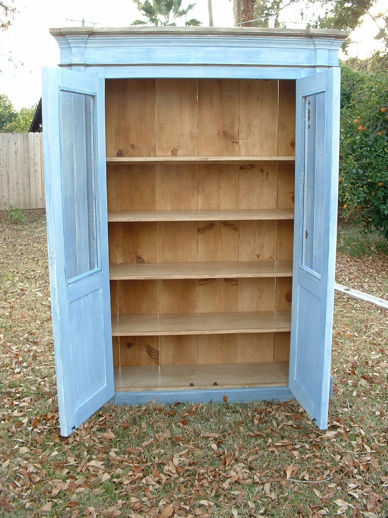 Large Wooden Handmade Painted Cabinet with Old World Charm by Arcadian Cottage The Canterbury Cabinet