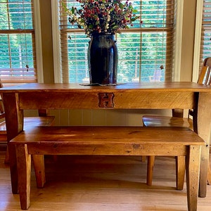 The Petite Farmhouse Table Handmade with Reclaimed Barn Wood with Optional Drawer image 3