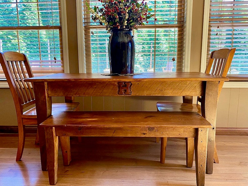 The Petite Farmhouse Table Handmade with Reclaimed Barn Wood with Optional Drawer image 3