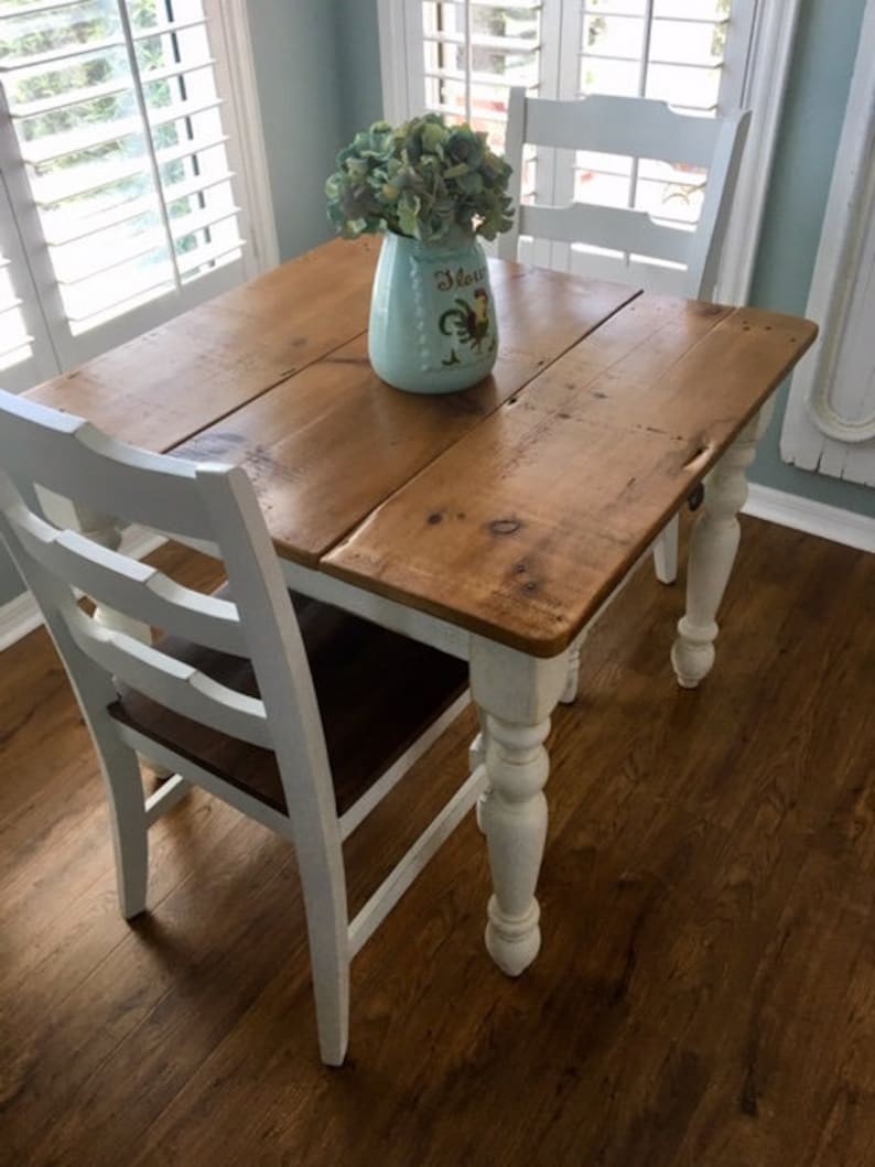 The Petite Farmhouse Table Handmade with Reclaimed Barn Wood with Optional Drawer image 10