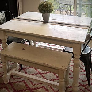 The Petite Farmhouse Table Handmade with Reclaimed Barn Wood with Optional Drawer image 5