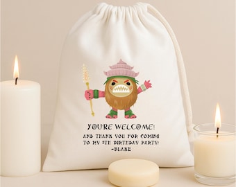 Moana Kakamora Theme Bag: Kids Birthday Party Favors, Children Name Goodie, Moana Drawstring Bags