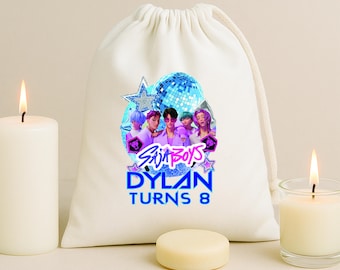 Custom K-Pop Demon Hunter Birthday Party Favor: Huntrix Drawstring Bag, Saja Boys Goodie Bags