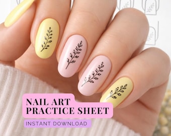 Nail Art Practice Sheet for Beginners