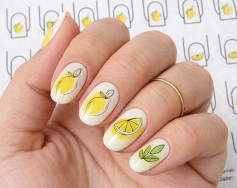 Lemons Nail Art Practice Sheet, Summer Mini Designs (PDF Download A5/US Letter)