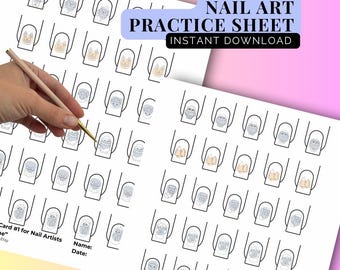 Nail Art Practice Sheets| Nail Training Cards Christmas | Winter Designs (Instant Download)