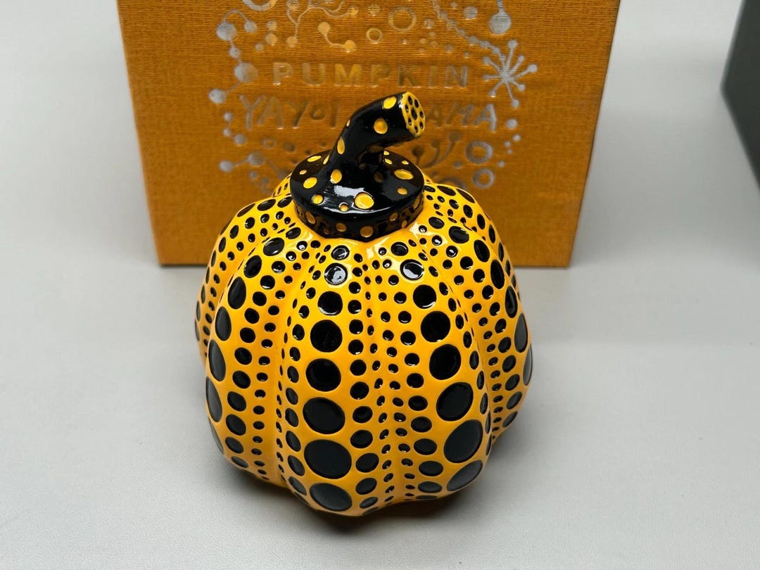 Yayoi Kusama - Yayoi Kusama, Pumpkin Cast Resin Figure in Red and Yellow, Set of 2, 2015 For