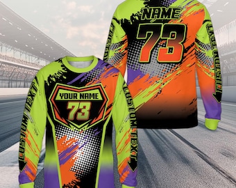 Custom Motocross Long Sleeves Jersey, Personalized Dirt Bike Shirt