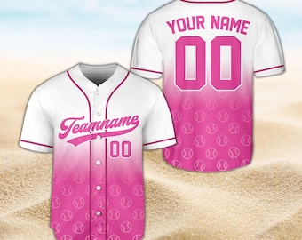 Benutzerdefinierte Baseball Jersey Personalisierte Team Name Nummer, Ombre Farbverlauf Baseball Shirt, Männer Frauen Jugend Baseball Ausrüstung, Benutzerdefinierte Sport Geschenk