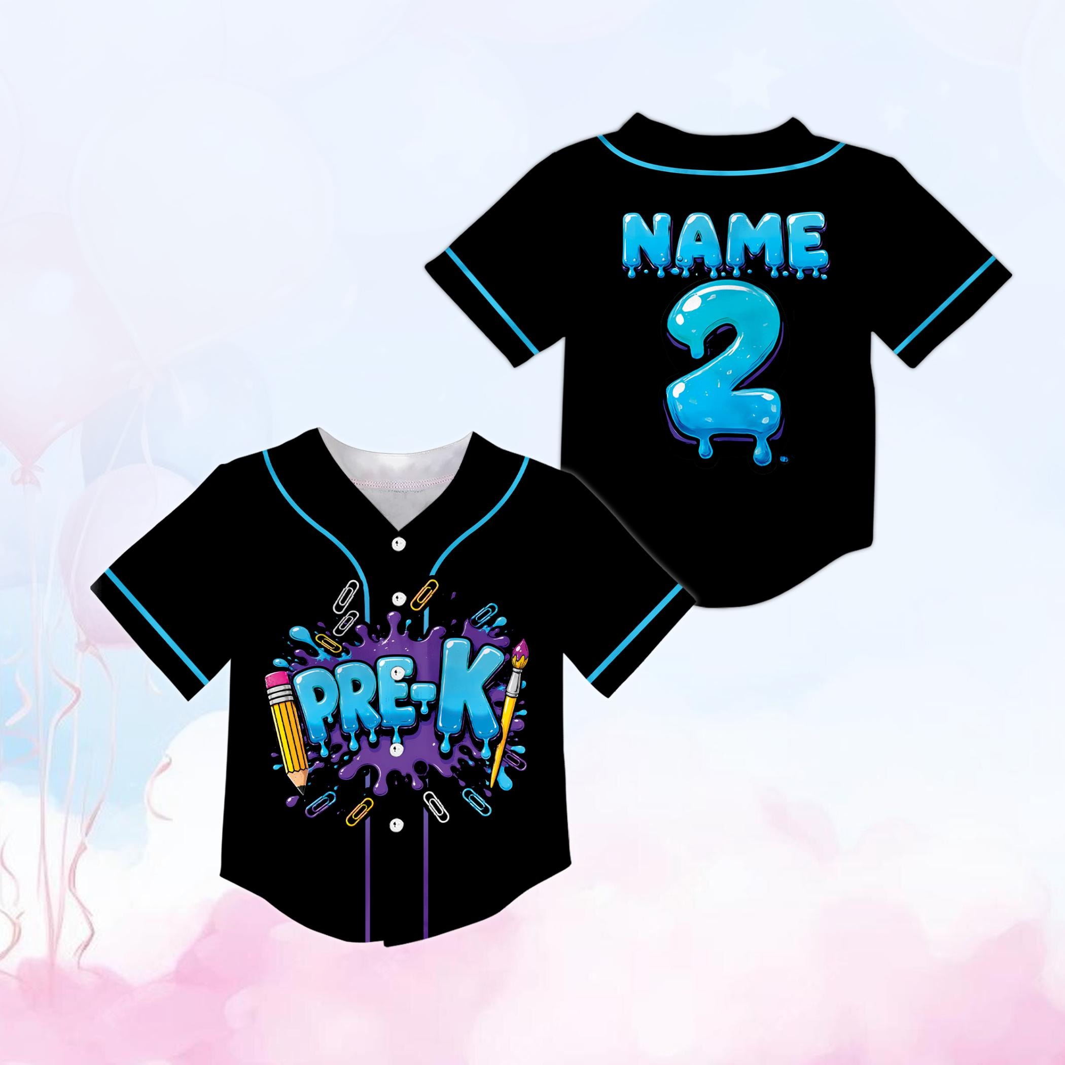 Custom First Grade Baseball Jersey, Personalized Back to School