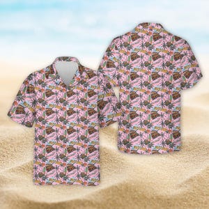 Camisa hawaiana retro de surf, camisa playera vintage de surf, camisa hawaiana "Let's Surf California Aloha", camisa abotonada para hombre para vacaciones de verano