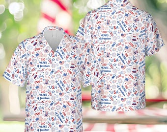 USA 250-jähriges Jubiläum Hawaii-Hemd, Semiquincentennial patriotischer Button Up, 1776-2026 Amerikas 250 Jahre Freiheitsfeier Shirt