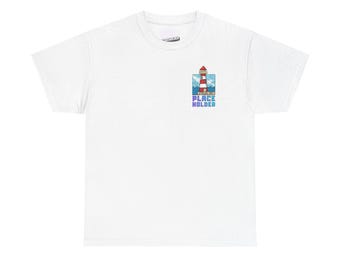 Placeholder Unisex Heavy Cotton Tee: Summer Beach Wear Graphic Gift | Nautical apparel gift