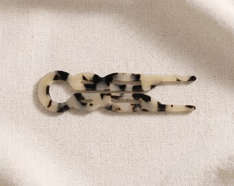 Horquilla de acetato, pasador para el cabello de carey y mármol, soporte minimalista para recogidos para mujer, elegante clip para moño. Regalo ideal.