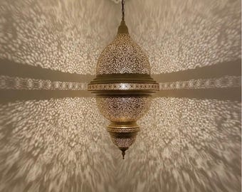 Marokkaanse messing kroonluchter 80 cm schaduwhanglamp handgemaakte plafondlamp