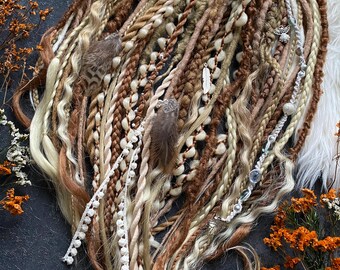 Boho Viking Dreads/Brown Blonde Synthetik Extensions.