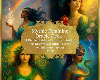 Mythic Feminine Oracle Deck | Divine Goddess Cards + Guidebook (Digital Download)