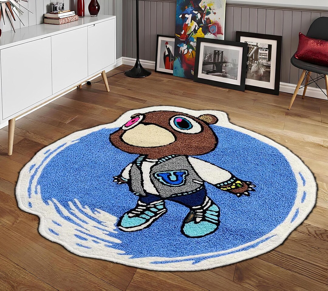 Kanye West Graduation Bear Rug, Music CD Cover Round Rug, Streetwear ...