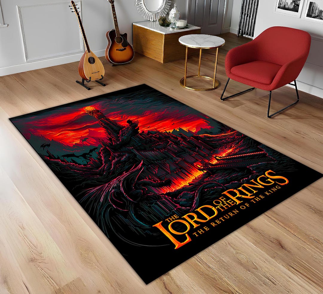 Lord of the Rings Rug, Barad-dur and Eye of Sauron Carpet, Return of ...