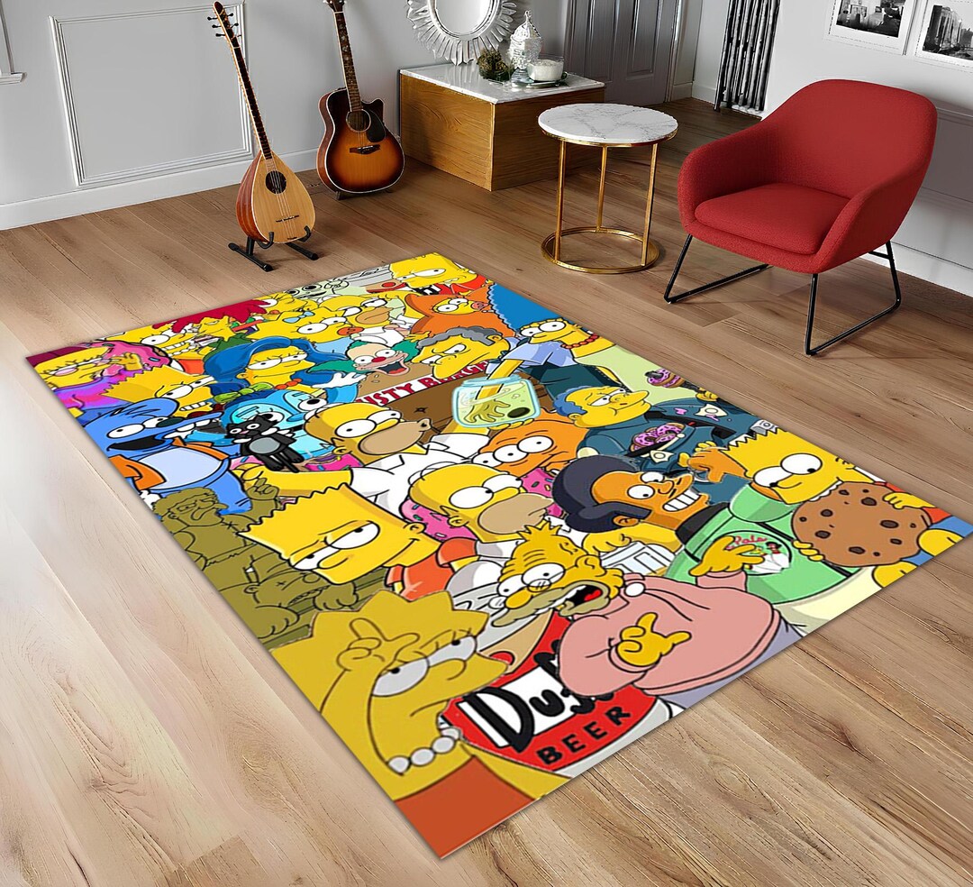 Funny Cartoon Family Rug, Kids Room Carpet, Game Room Rug, Non-slip ...