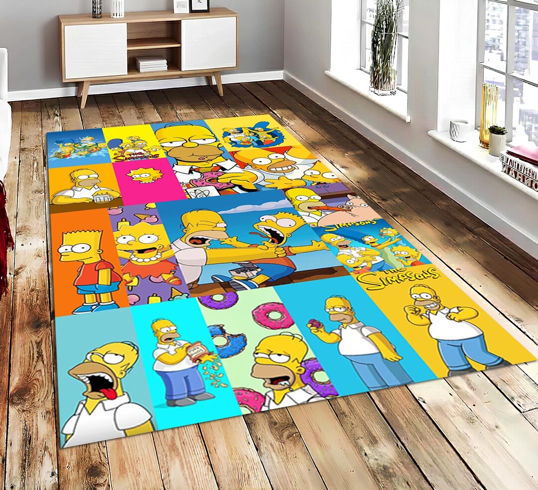 Cartoon Shool Rug Cartoon Collage Rug, Playroom Carpet, Teen Bedroom Rug, Non-slip Floor ...