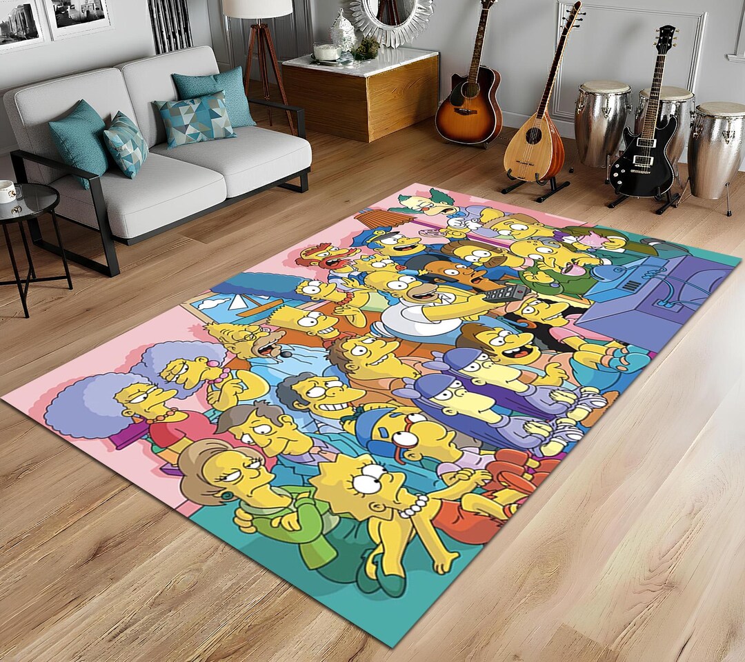 Funny Animation Crowd Rug, Playroom Carpet, Kids Room Rug, Non-slip ...