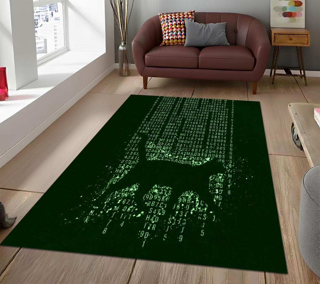 Html Coded Rug Matrix Area Rug, Binary Code Carpet, Cyber Hacker Cat Floor Mat - Etsy