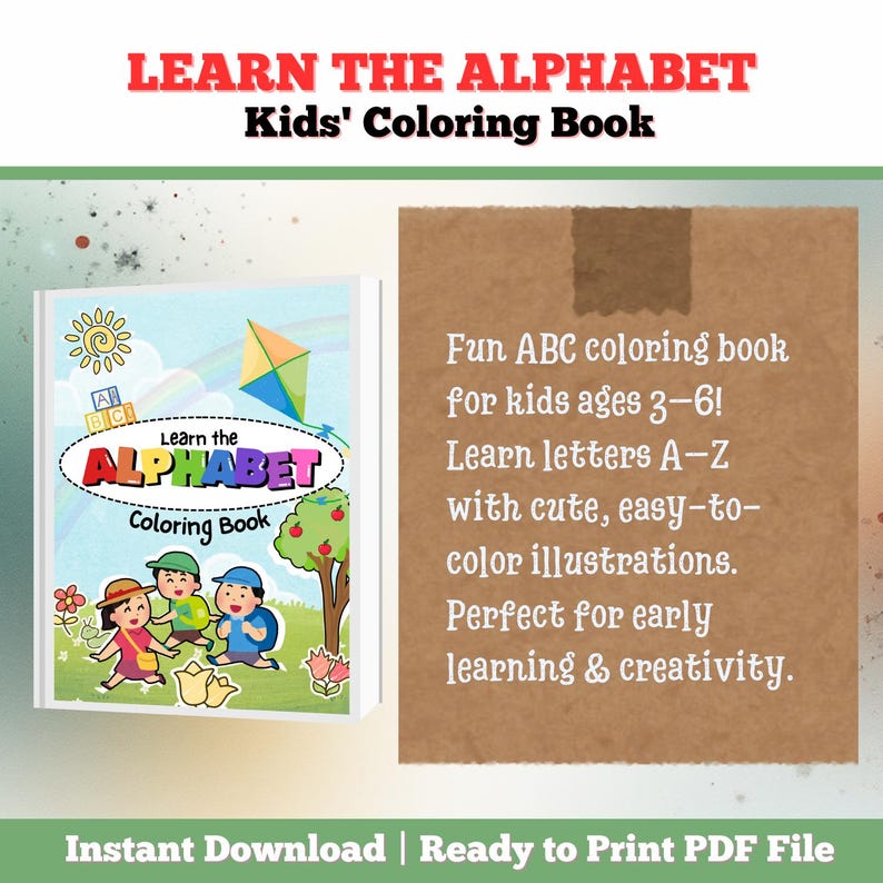 ABC Coloring Book Printable | Alphabet Coloring Pages A–Z | Toddler ...