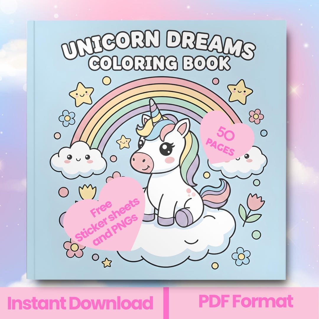 Cozy Unicorn Coloring Book for Kids| Printable Screen-free Activity ...