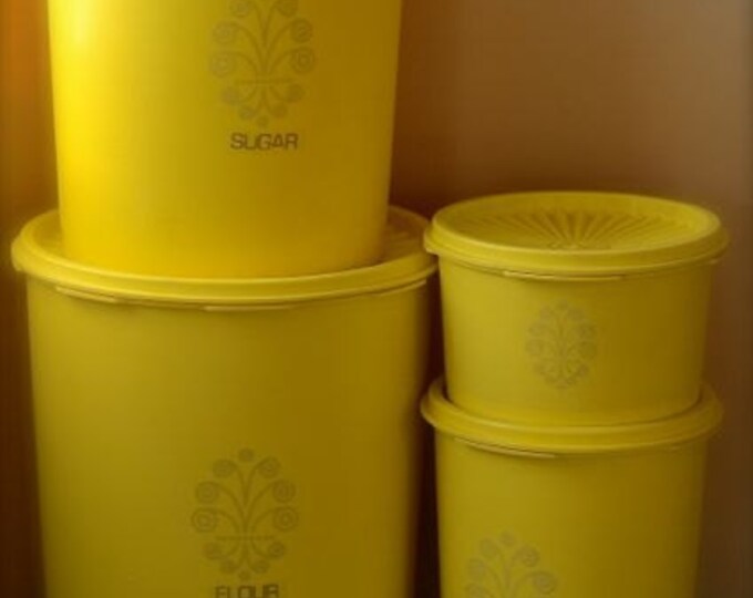 Tupperware Canisters Harvest Gold Etsy