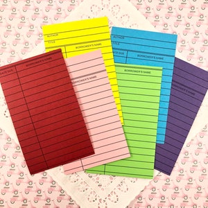 Colored Library Cards Perfect for Journals, Scrapbooking and Other Crafts