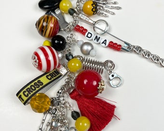 DNA Changed the Game Forensic Science or True Crime Beaded Keychain, Planner Keychain, Journal Keychain, Purse or Bag Dangle