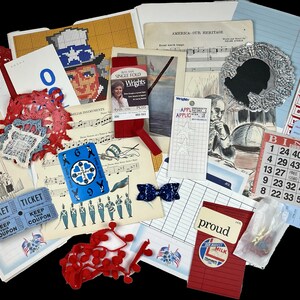 États-Unis, 4 juillet, Amérique, kit de journal indésirable patriotique, papiers vintage et éphémères pour journaux, fournitures de fabrication de journaux, garnitures, notions