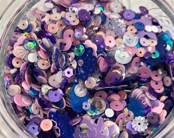 Iris in Bloom Sequin Mix, Purple Pink Sequins, Shaker Mix