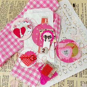 Handmade Clusters Ephemera Packs, Valentine Love Theme, Junk Journal Supplies, Vintage Journal Supplies