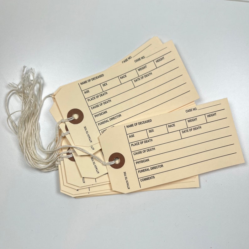 Toe Tags: Perfect for Journals, Scrapbooking, Planners and Other Crafts, Halloween, True Crime image 1