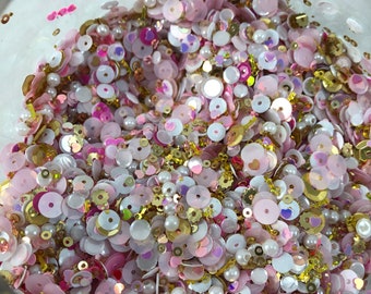 Sweet 2.0 Valentine’s Day Sequin Mix, Gold Pink Sequins, Shaker Mix