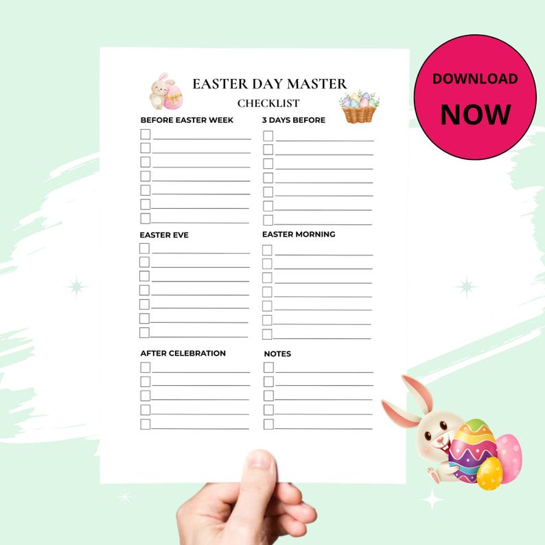 Easter Master Easter Day Master Checklist Printable, Easter Planning Checklist ...