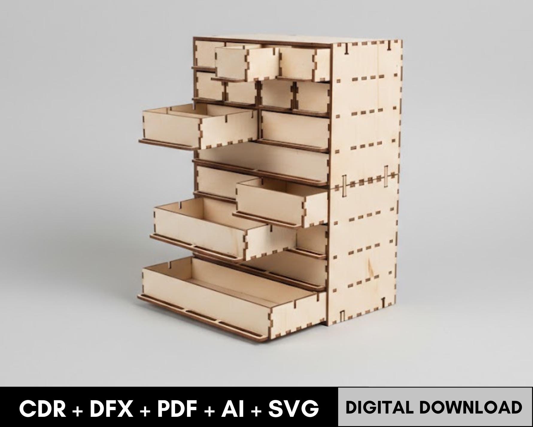 Laser Cut Wood Box Template, DIY Storage Box Design (digital Download ...