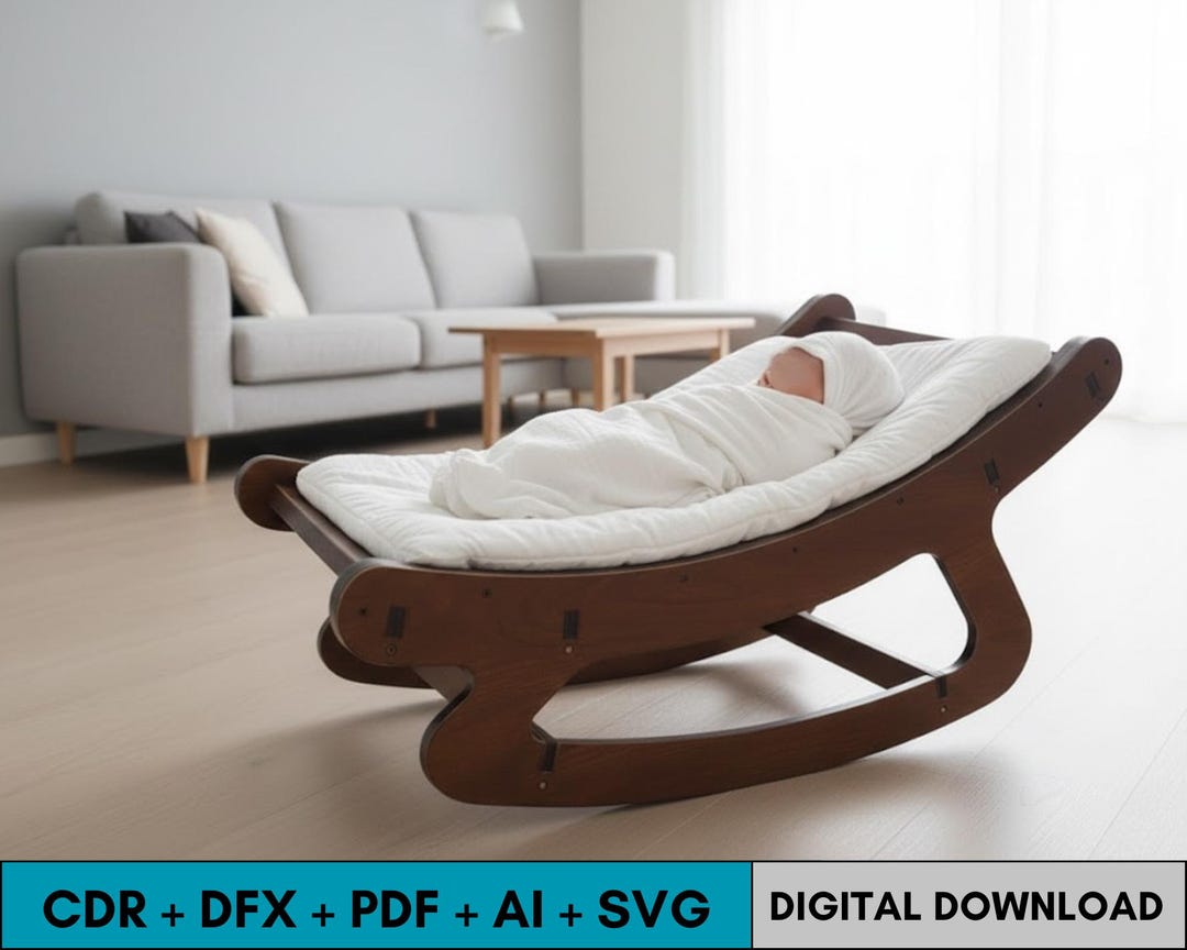 Baby Rocking Chair Dxf Svg Cdr Ai Pdf Laser Cut File, Kids Rocking ...