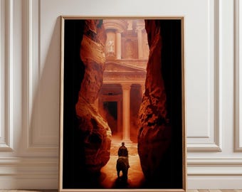 Affiche de film Indiana Jones, impression de film, art mural rétro, impression de film