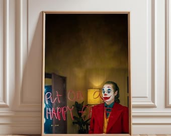 Joker Inspired Movie Poster, Joaquin Phoenix Film Print, Villain Wall Art