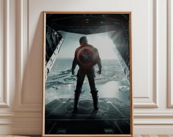 Captain America Inspired Movie Poster, Superhero Film Print, Action Movie Wall Art